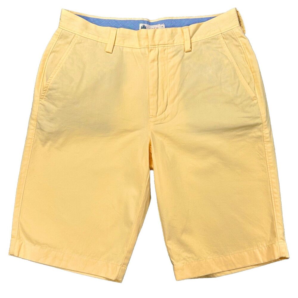 J Crew Shorts Men's Size 29 Yellow Chino Casual Performance Cotton Measure 30x10